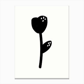 Black And White Flower 10 Canvas Print