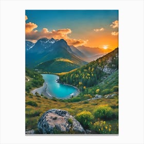 Sunset In The Mountains 68 Canvas Print