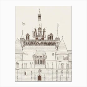 Château De Chambord France Boho Landmark Illustration Canvas Print