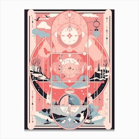 Pink Abstract World Tarot Style Canvas Print