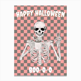 Happy Halloween Skeleton Canvas Print