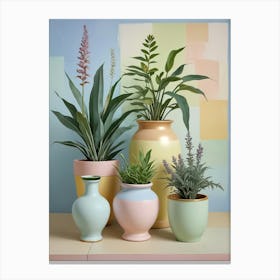 Pastel Potted Plants Lienzos