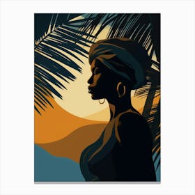 African Woman Silhouette 2 Canvas Print