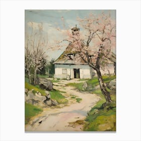 Cottage In The Countryside Painting 8 Canvas Print