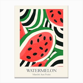 Marche Aux Fruits Watermelon Fruit Summer Illustration 1 Canvas Print