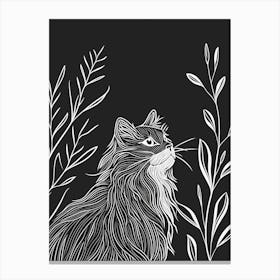 Siberian Cat Minimalist Illustration 3 Canvas Print