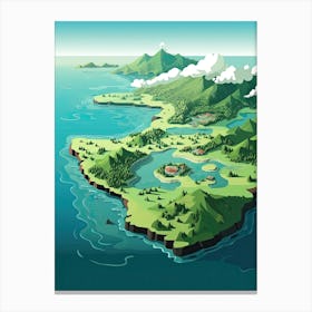 Seychelles, Flat Illustration 1 Canvas Print