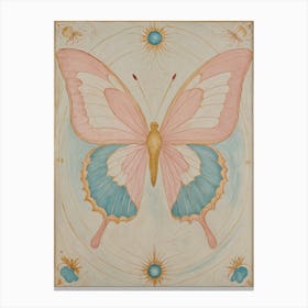 Pink and Blue Butterfly Canvas Print