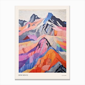 Ben Nevis Scotland 1 Colourful Mountain Illustration Poster Canvas Print