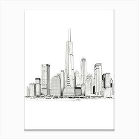 A Pen and Ink Portrait of a City Canvas Print