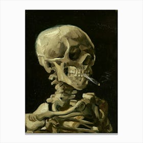 Van Gogh - Head Of A Skeleton With A Burning Cigarette Canvas Print