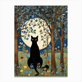 William Morris Black Cat In The Forest 31 Canvas Print