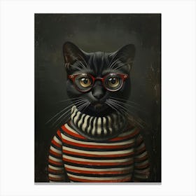 Cat In Glasses 3 Canvas Print