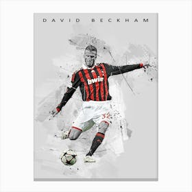 David Beckham Ac Milan Football Player Sport Canvas Print