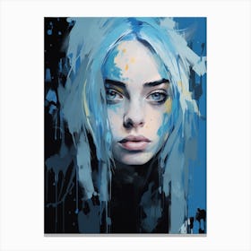 Billie Eilish Blue Portrait 5 Canvas Print