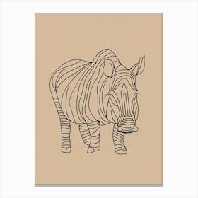 Zebra - Boho, Line Art Canvas Print