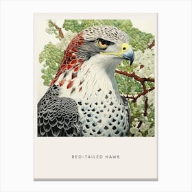 Ohara Koson Inspired Bird Painting Red Tailed Hawk 1 Poster Canvas Print