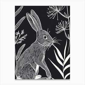 Chinchilla Rabbit Minimalist Illustration 2 Canvas Print