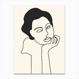 Drawing Female Face Portrait III Canvas Print