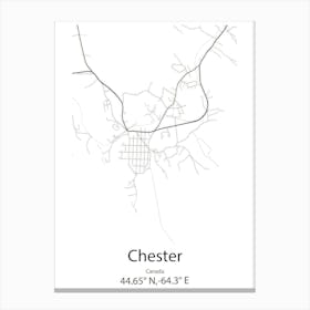 Chester,Canada Minimalist Map Canvas Print