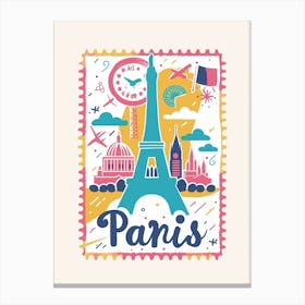 Paris Stamp Canvas Print