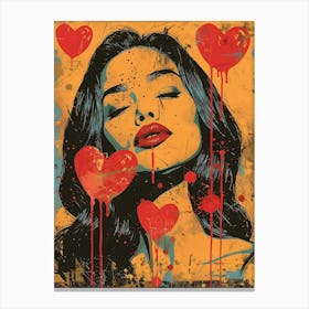 Love Splatters, Vibrant Pop Art Canvas Print