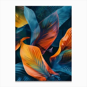 Abstract Tropical Leaves 4 Canvas Print