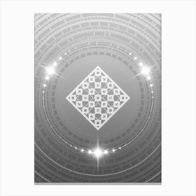 Geometric Glyph in White and Silver with Sparkle Array n.0252 Canvas Print