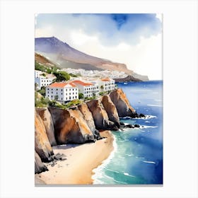 Spanish Las Teresitas Santa Cruz De Tenerife Canary Islands Travel Poster (6) Canvas Print