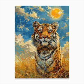 Tiger In The Grass 1 Canvas Print