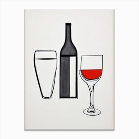 Fiano Picasso Line Drawing Cocktail Poster Canvas Print