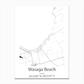 Wasaga Beach,Canada Minimalist Map Canvas Print