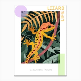Lizard Modern Gecko Illustration 6 Poster Canvas Print
