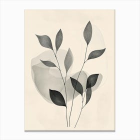 Leaves In Black And White Canvas Print