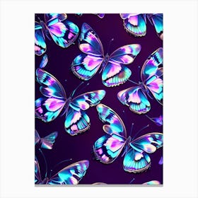 Butterflies Repeat Pattern Holographic 1 Canvas Print