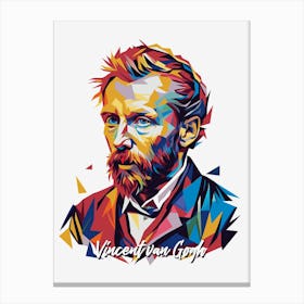 Vincent Van Gogh 03 Portrait WPAP Pop Art Canvas Print