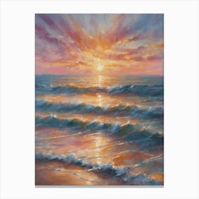 Pastel Sunrise Over Key West Florida - Ocean Coastal Oil Painting Dreamscape Canvas Print