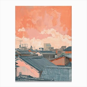Tokyo Rooftops Morning Skyline 1 Canvas Print