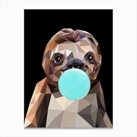 Sloth Chewing Bubble Gum Canvas Print