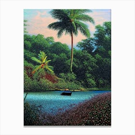 Tanjung Puting National Park Indonesia Pointillism Canvas Print