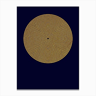 Parallel Gold Circle Canvas Print