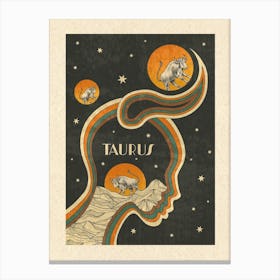 Taurus Zodiac Star Sign Canvas Print