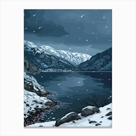 Winter Landscape Painting Canvas Print