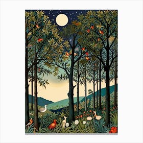 William Morris Birds In The Woods Canvas Print