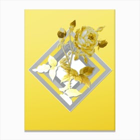 Botanical Provence Rose in Gray and Yellow Gradient n.412 Canvas Print