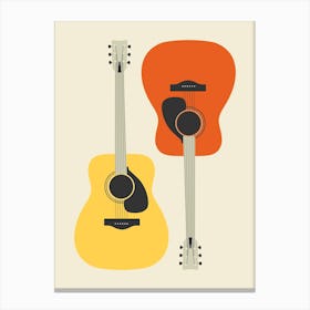 Double Guitar Abstract Minimal Canvas Print