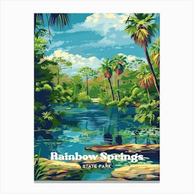 Rainbow Springs Wekiwa Creek Digital Travel Illustration Canvas Print