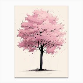 Cherry Tree Pixel Illustration 3 Canvas Print