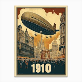 Aihrgdesign A Vintage Poster Of An Early Airship Soaring Abov 2b7180b3 024c 4c01 96bd 9700a1eba1ed 3 Canvas Print