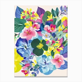 Magnolia Modern Colourful Flower Canvas Print